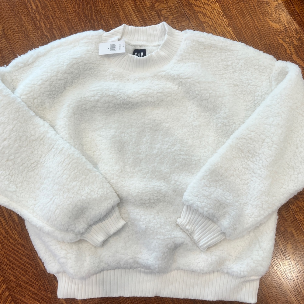GAP Ivory Knit Cozy Fleece